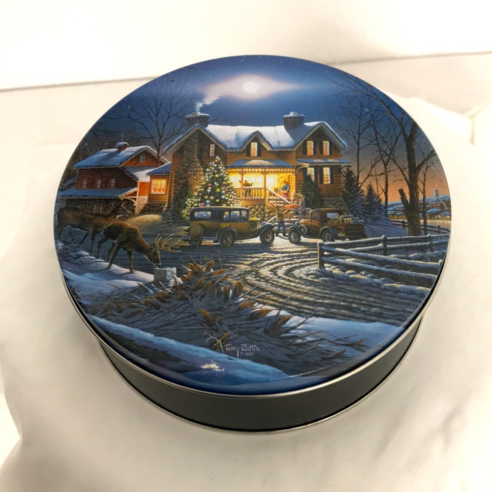 Holiday Storage Canister or Wall Art 7”X2.5”